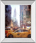 Rainy Madison Ave By Acosta - Mirror Framed Print Wall Art - Yellow