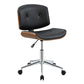 Camila - 36" Office Chair - Black Synthetic Leather & Walnut