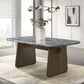 Dillon - Dining Table With Marble Top - Natural / Walnut