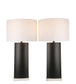 Monolith Aura Metal & Marble Table Lamp (Set of 2) - Matte Black / White Marble