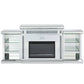 Noralie - Fireplace With LED & Bluetooth - Mirrored & Faux Diamonds