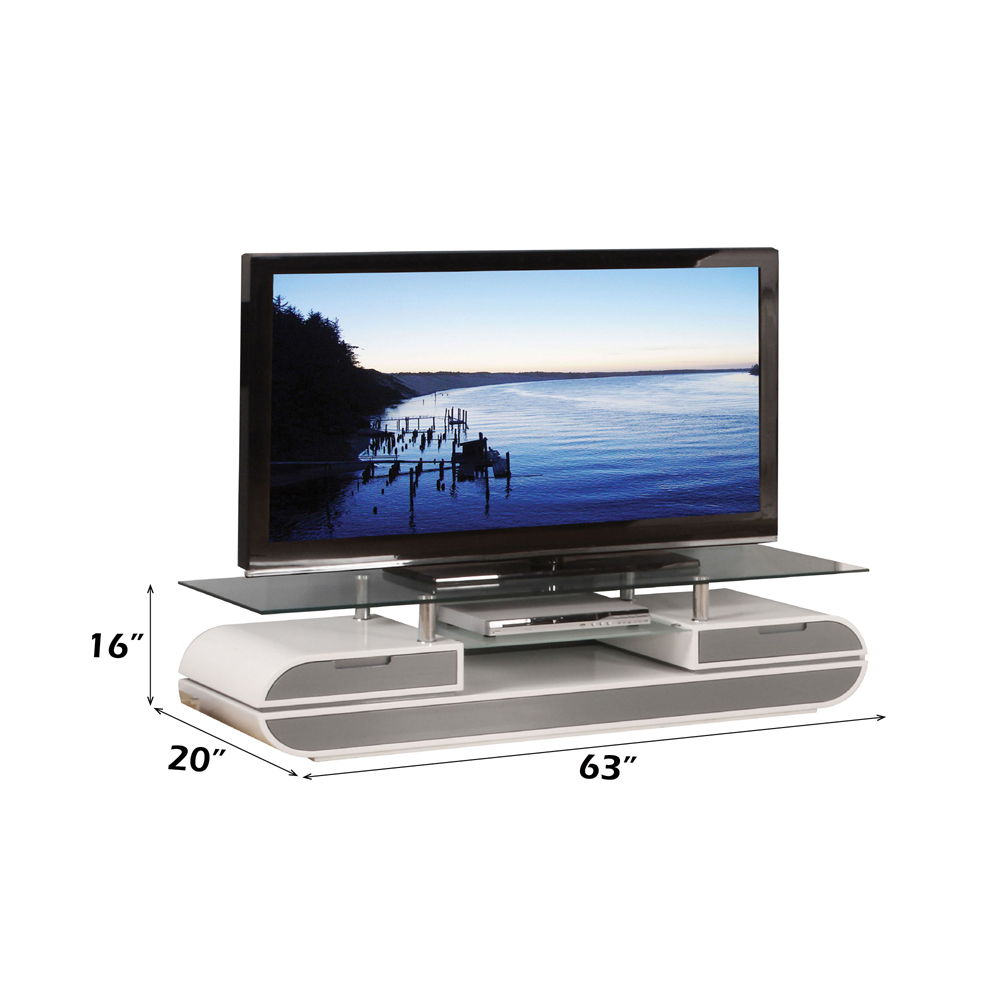 Lainey - TV Stand - White & Gray