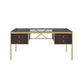 Yumia - Writing Desk - Gold & Walnut