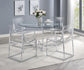 Keeling - 5 Piece Round Glass Top Acrylic Dining Set - Chrome
