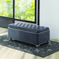 Rebekah - Bench With Storage - Gray Fabric