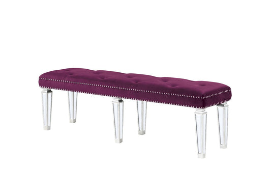 Varian - Bench - Burgundy Velvet & Mirrored