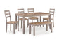 Harperfeld - Dining Room Table Set (Set of 6) - Natural / Gray