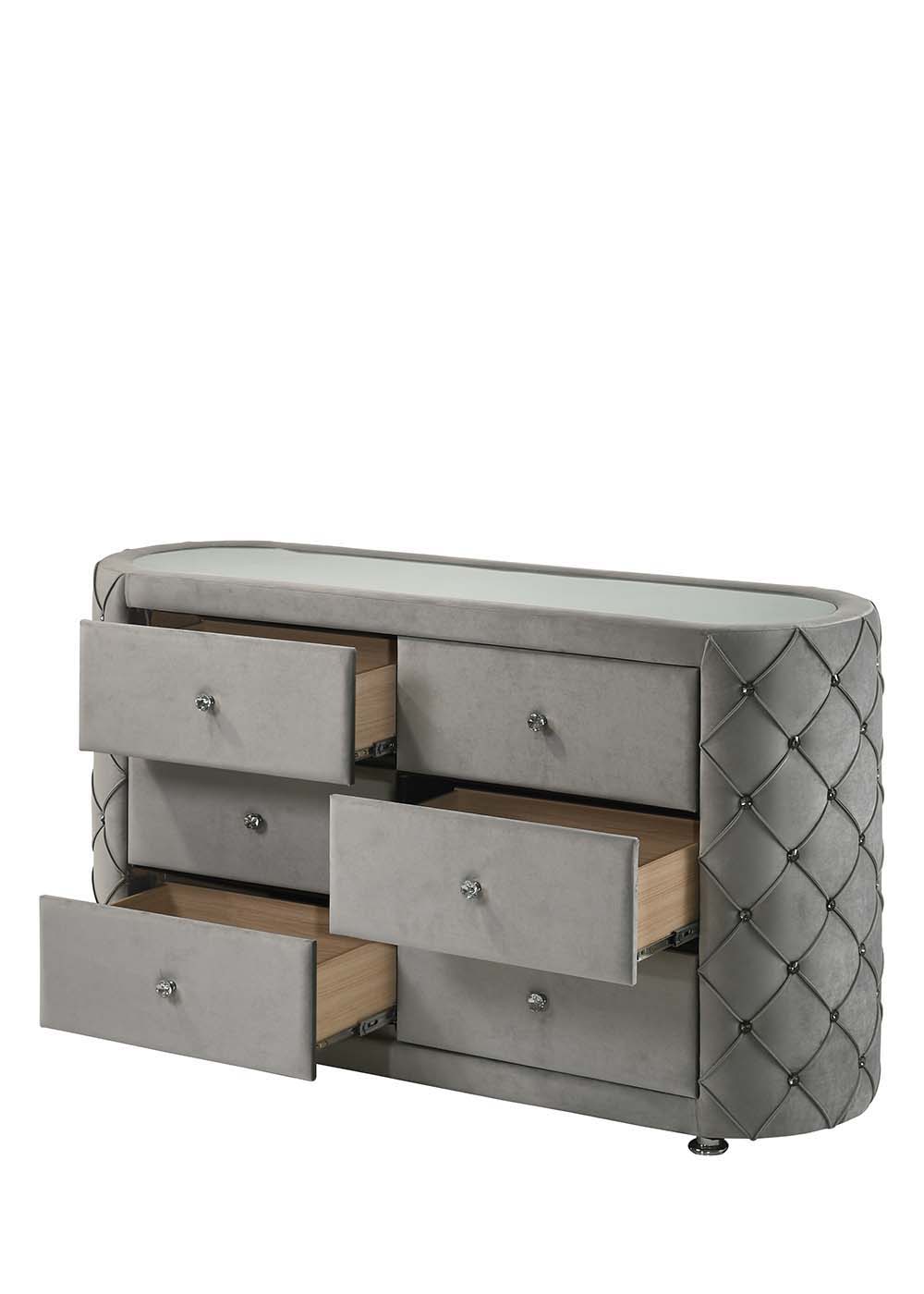 Perine - Dresser - Gray Velvet Royalty Furniture & Appliances Perine - Dresser - Gray Velvet Royalty Furniture & Appliances