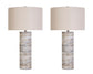 "Tassel Elegance I" Metal Floor Lamp - Soft Gold / White Marble