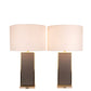 Gator Luxe PU Alligator Leather, Crystal & Metal Table Lamp (Set of 2) - Gray Gator Pu / Soft Gold