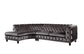 Atesis - Sectional Sofa - Dark Gray Velvet