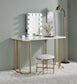 Estie - Vanity Desk Same 93102) - White & Gold