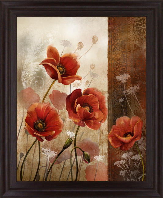 Crimson Reverie - 28" x 34" Framed Wall Art - Red