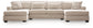 Mandi Point - 3-Piece Double Chaise Sleeper Sectional - Marble