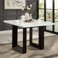 Edwyn - Counter Height Table - White Natural Marble Top & Espresso