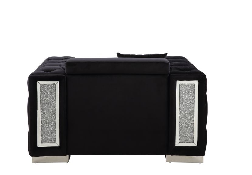 Trislar - Chair With Pillow Same Lv01399) - Black Velvet