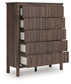 Pamytta - Five Drawer Wide Chest - Brown