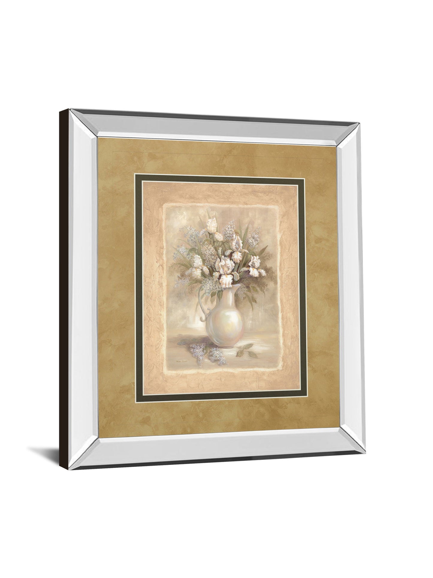Bounty I By Vivian Flasch - Mirror Framed Print Wall Art - Light Brown