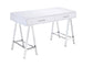 Coleen - Writing Desk With USB - White High Gloss & Chrome