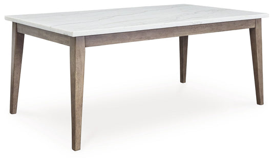 Loyaska - White / Brown - Rectangular Dining Room Table