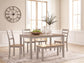 Harperfeld - Dining Room Table Set (Set of 6) - Natural / Gray