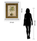 Potted Palm Il - Mirror Framed Print Wall Art - Light Brown
