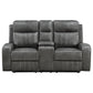 Raelynn - Upholstered Track Arm Motion Loveseat - Gray