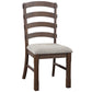 Pascaline - Side Chair Set of 2) - Gray Fabric, Rustic Brown & Oak