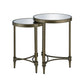 Aditya - Nesting Table - Mirrored & Antique Brass