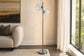 "Celestial Radiance" Metal Floor Lamp With Iridescent Glass Globes - Gun Metal Iridescent Glass
