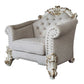 Vendome II - Chair With 2 Pillows - Two Tone Ivory Fabric & Antique Pearl