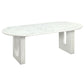 Zayn - Dining Table - White Natrual Marble Top & White