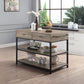 Macaria - 36" Kitchen Island - Rustic Oak & Black