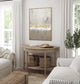 Gilded Strata Hand-Painted Canvas In Frame - Ivory / Taupe
