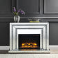Noralie - 35" Fireplace - Mirrored & Faux Diamonds