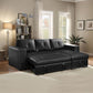 Lloyd - Reversible Sectional Sofa With Sleeper & Storage - Black Synthetic Leather