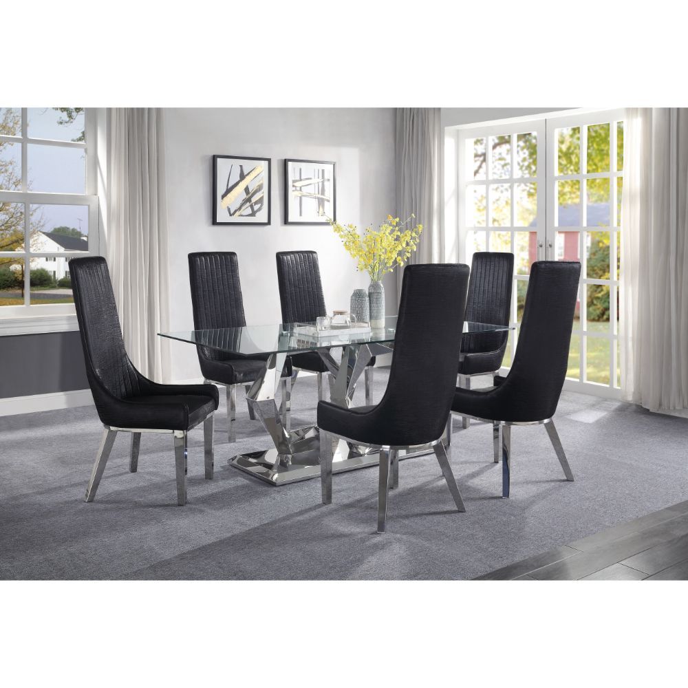 Gianna - Dining Table - Clear Glass Top & Stainless Steel