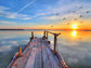 Sunset Dock By Kesipun - Blue
