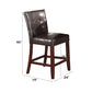 Britney - 20" Counter Height Chair Set of 2) - Espresso Synthetic Leather & Walnut