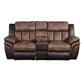 Jaylen - Motion Loveseat With Console - Toffee & Espresso Polished Microfiber