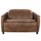 Brancaster - Loveseat - Retro Brown Top Grain Leather & Aluminum