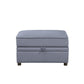 Bois II - Ottoman With Storage - Gray Velvet