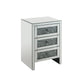 Noralie - 26" Accent Table With Faux Diamonds - Mirrored