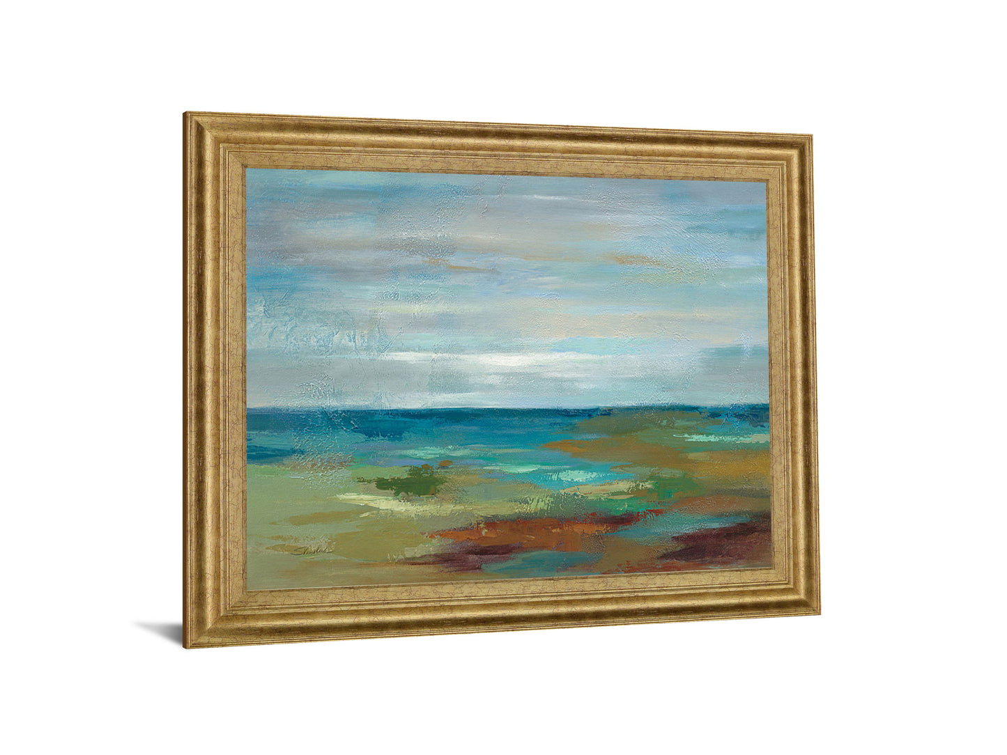 Tranquil Tides - 28" x 34" Framed Wall Art - Light Blue
