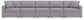Modmax - Straight Sectional - Granite