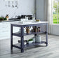 Enapay - Kitchen Island - Marble Top Top & Gray