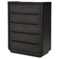 Leandro - 5-Drawer Bedroom Chest Of Drawers - Burnished Black