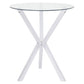 Denali - Round Glass Top Bistro Bar Table - Chrome