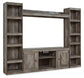 Wynnlow - 4-Piece Entertainment Center With LG TV Stand W/Fireplace Option - Gray