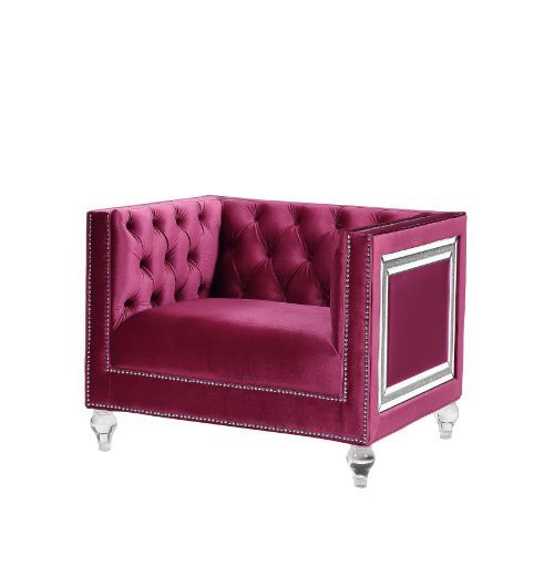 Heibero - Chair (Same Lv01402) - Burgundy Velvet